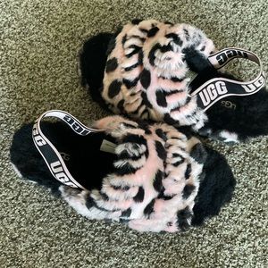 Ugg pink leopard print slippers